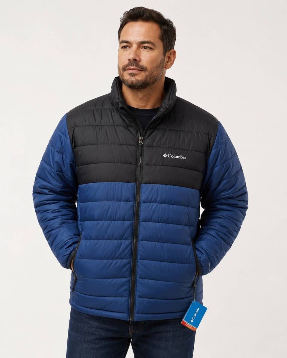 Columbia Powder Lite II Jacket Men’s XXL Blue Black Omni-Heat Puffer NWT